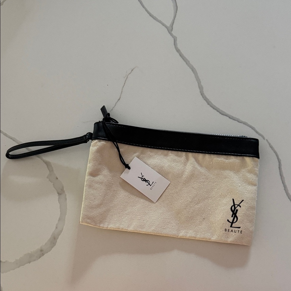 Yves Saint Laurent Black and Cream Clutch